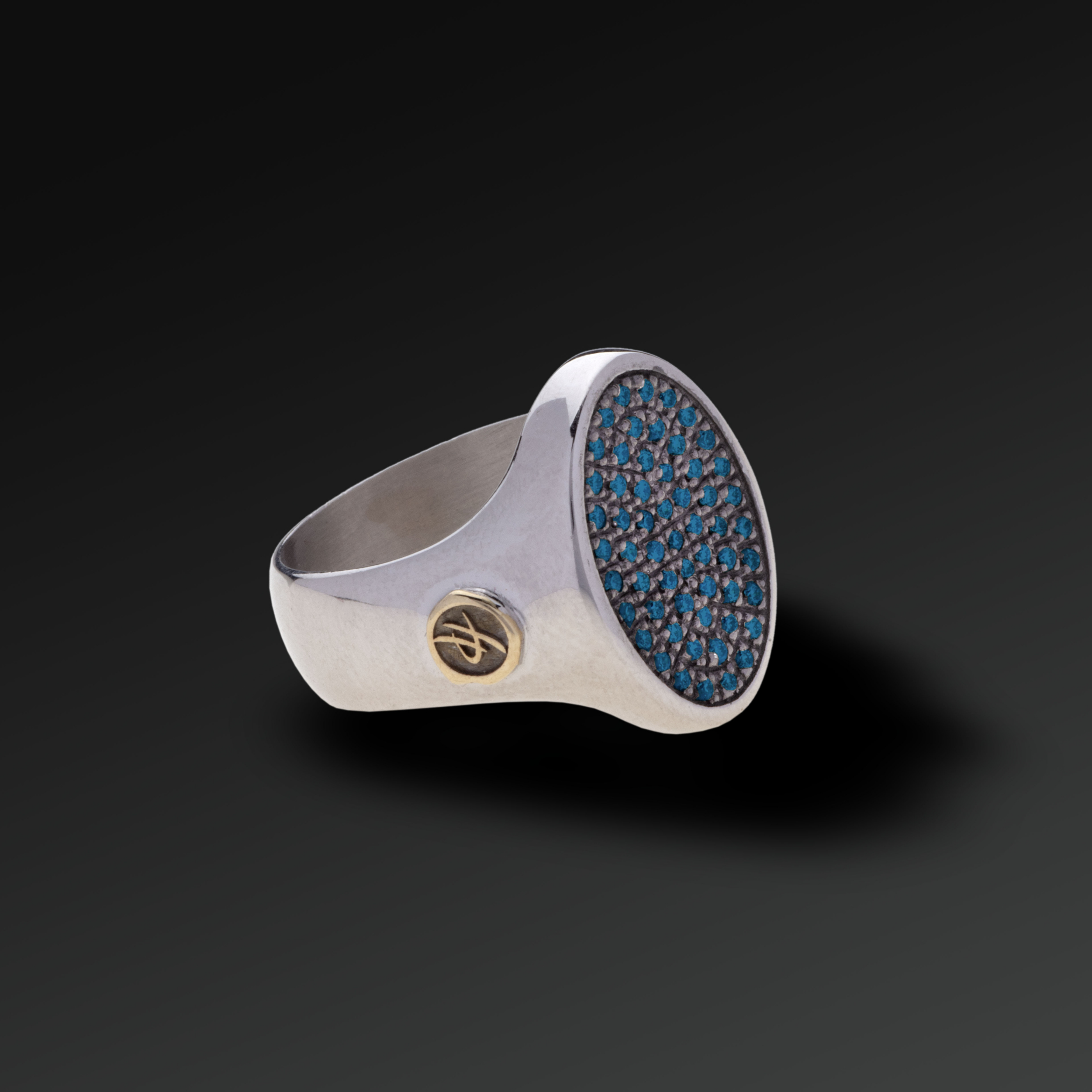 Eternity Chevalier Ring in Silver and Sapphires