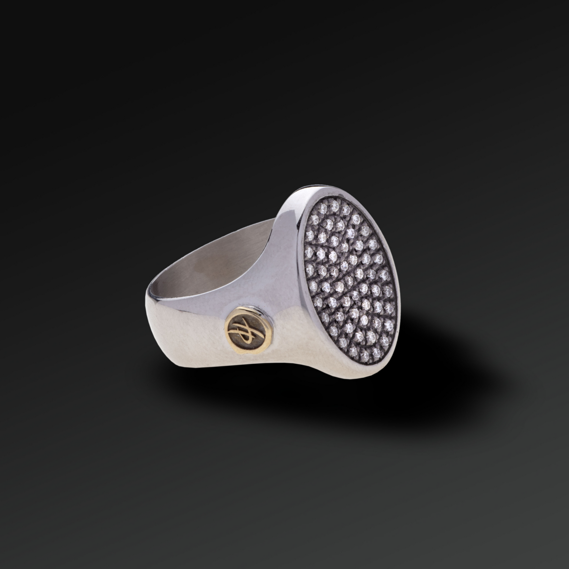 Anello Eternity Chevalier in Argento e Diamanti Bianchi