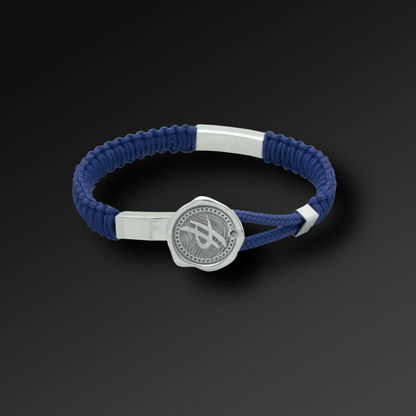 Bracciale Flexibility in Argento e Nylon Blu