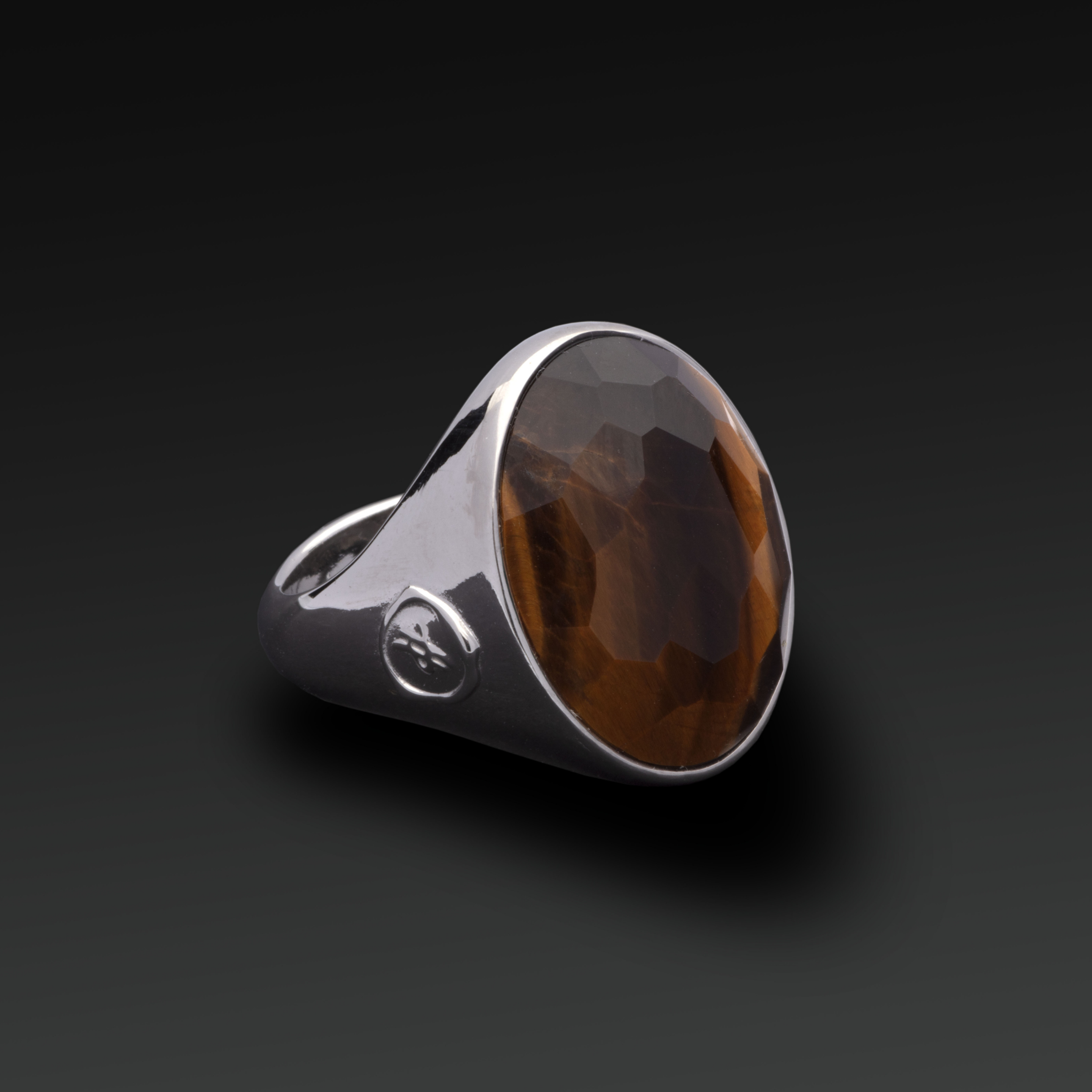 Charisma Oval Ring in Silver and Natural Stone