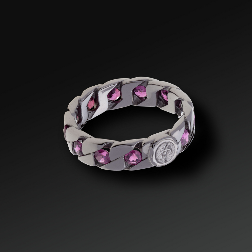 Perfection Ring in Ruthenium Silver and Natural Stone