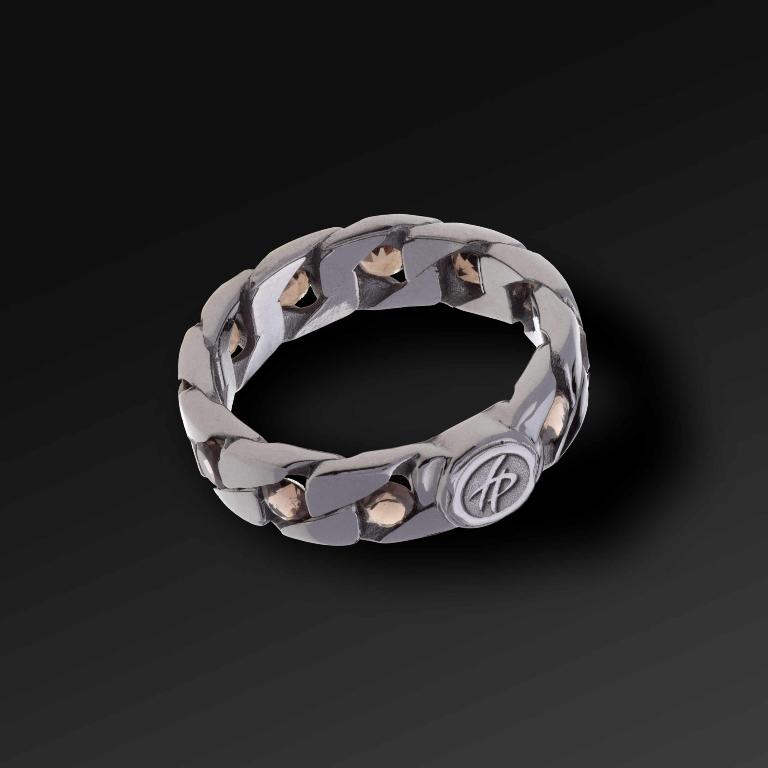 Anello Perfection in Argento Rutenio e Pietra Naturale