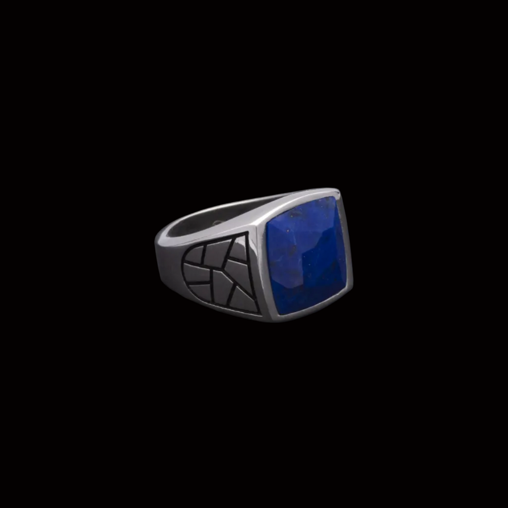 Anello Charisma Inciso in Argento e Pietra Naturale